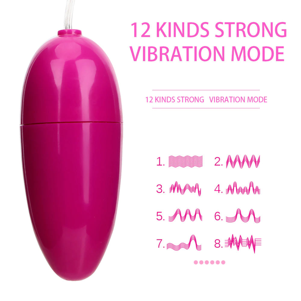 Wired Vibrating Egg with Remote, 12 Function