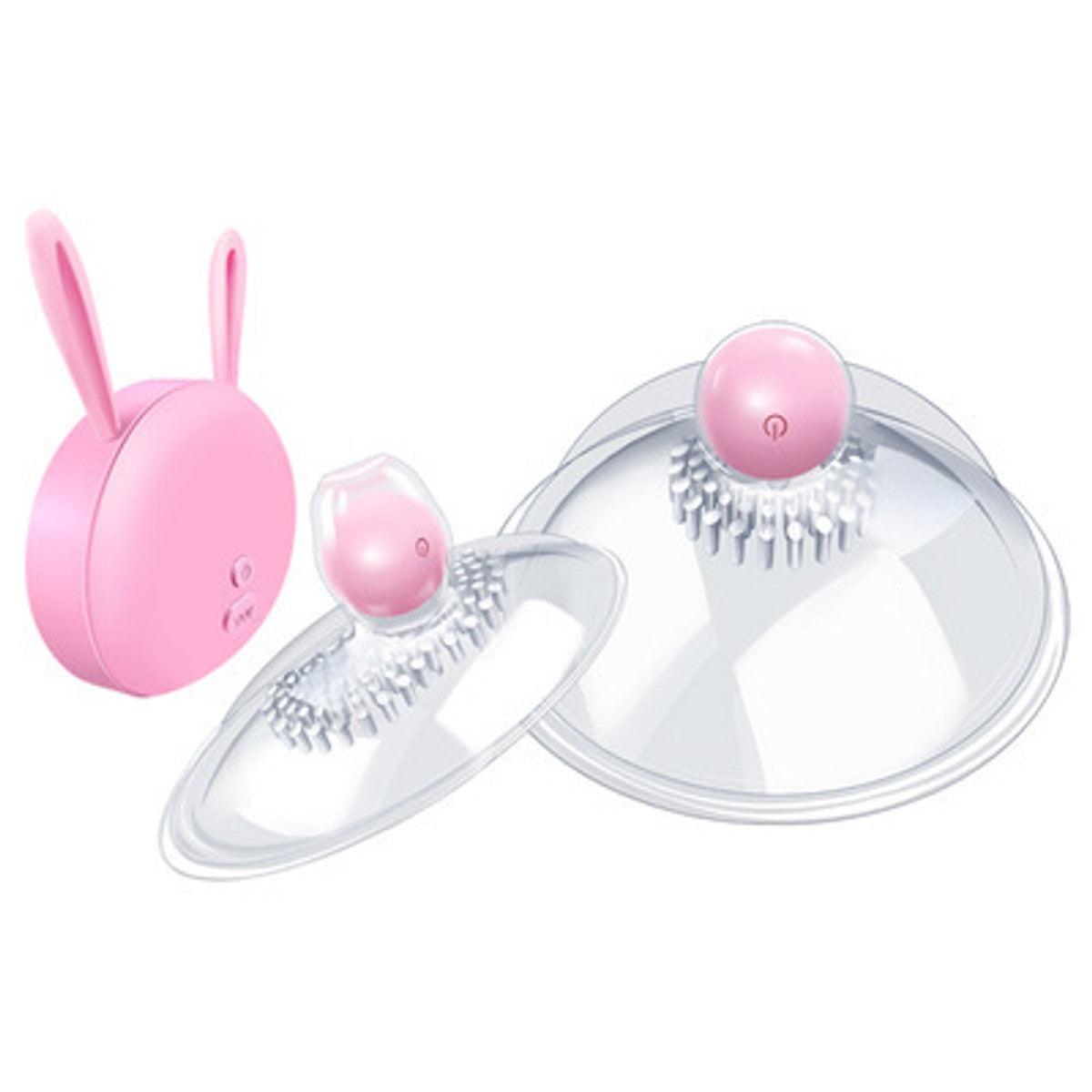 Rechargeable Vibrating Nipple Sucker Cups with Remote, 5 Function