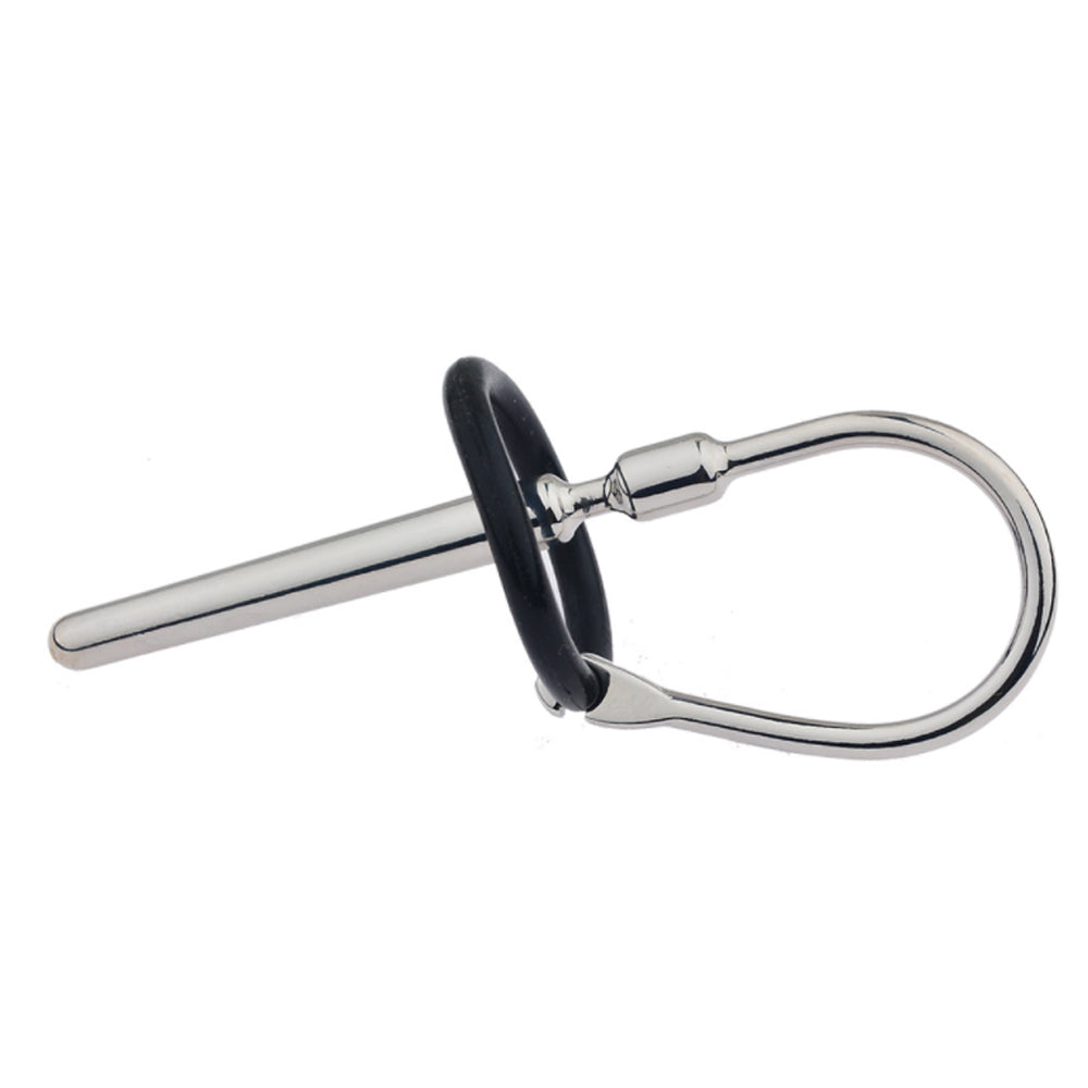 Stainless Steel Penis Plug with Silicone Rings Style F