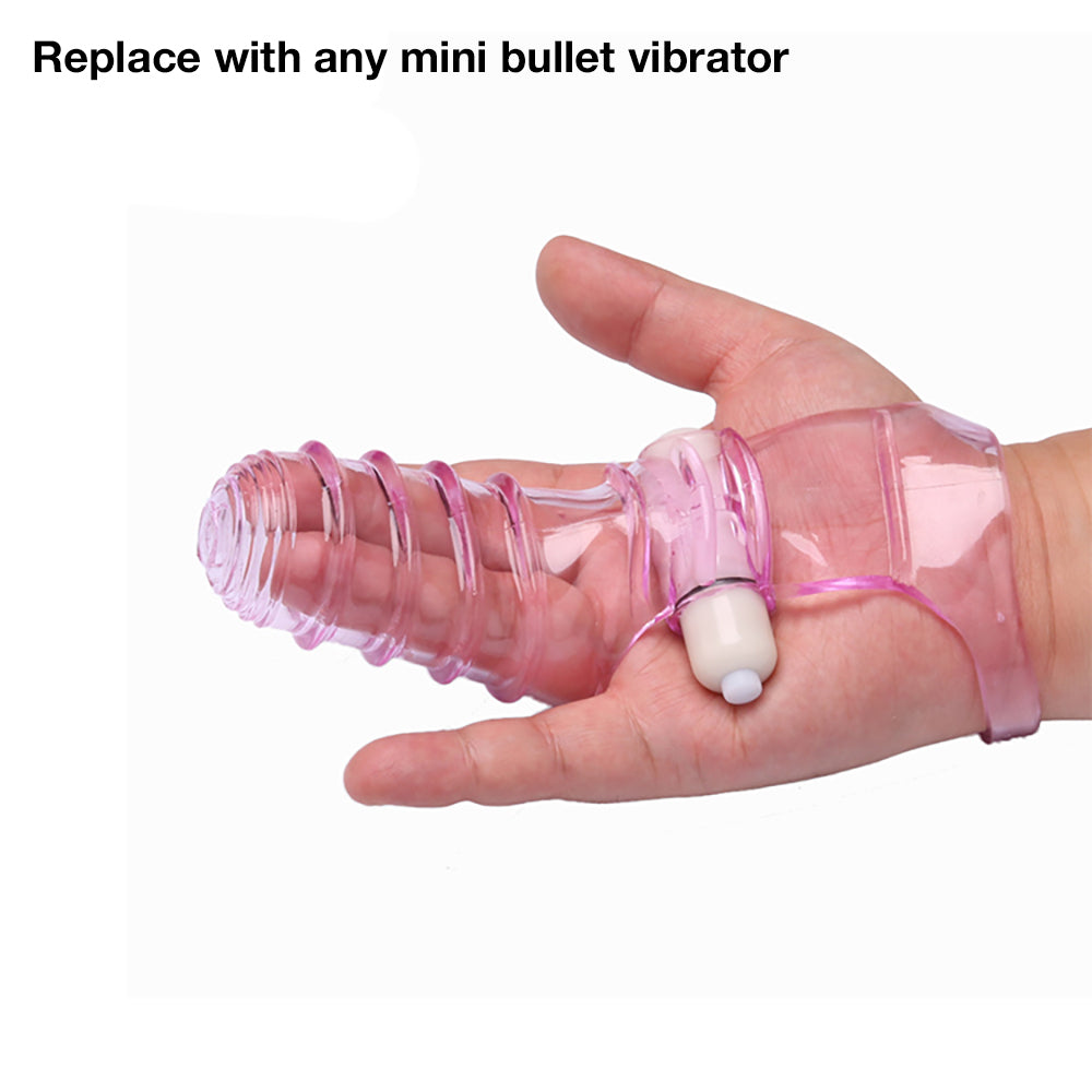 Double Finger Sleeve with Bullet Vibrator (Vibrating G-Spot & Clitoral Glove)