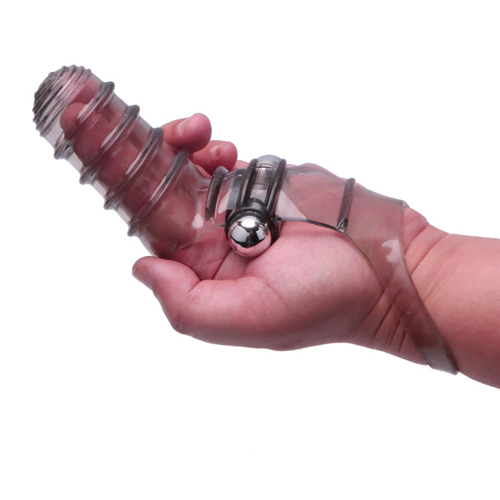 Double Finger Sleeve with Bullet Vibrator (Vibrating G-Spot & Clitoral Glove)