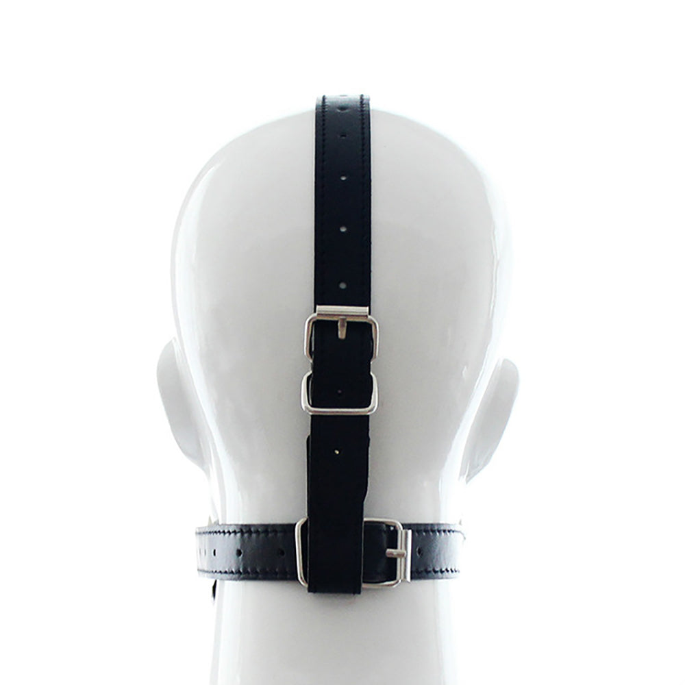 Soft Strict Leather Head Harness with Ball Gag