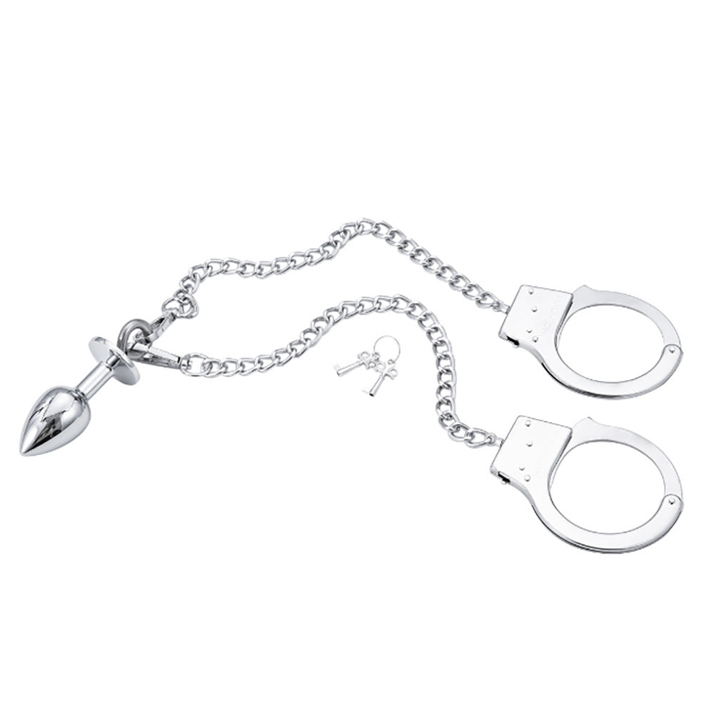 Handcuffs with anal plug