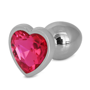 Metallic Heart Shaped Butt Plug with Diamond