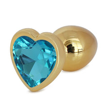 Load image into Gallery viewer, Metallic Gold Heart Shaped Butt Plug with Diamond