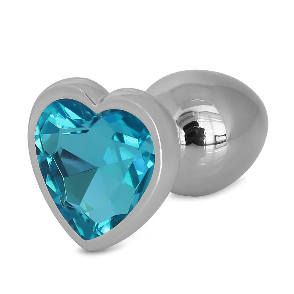 Metallic Heart Shaped Butt Plug with Diamond