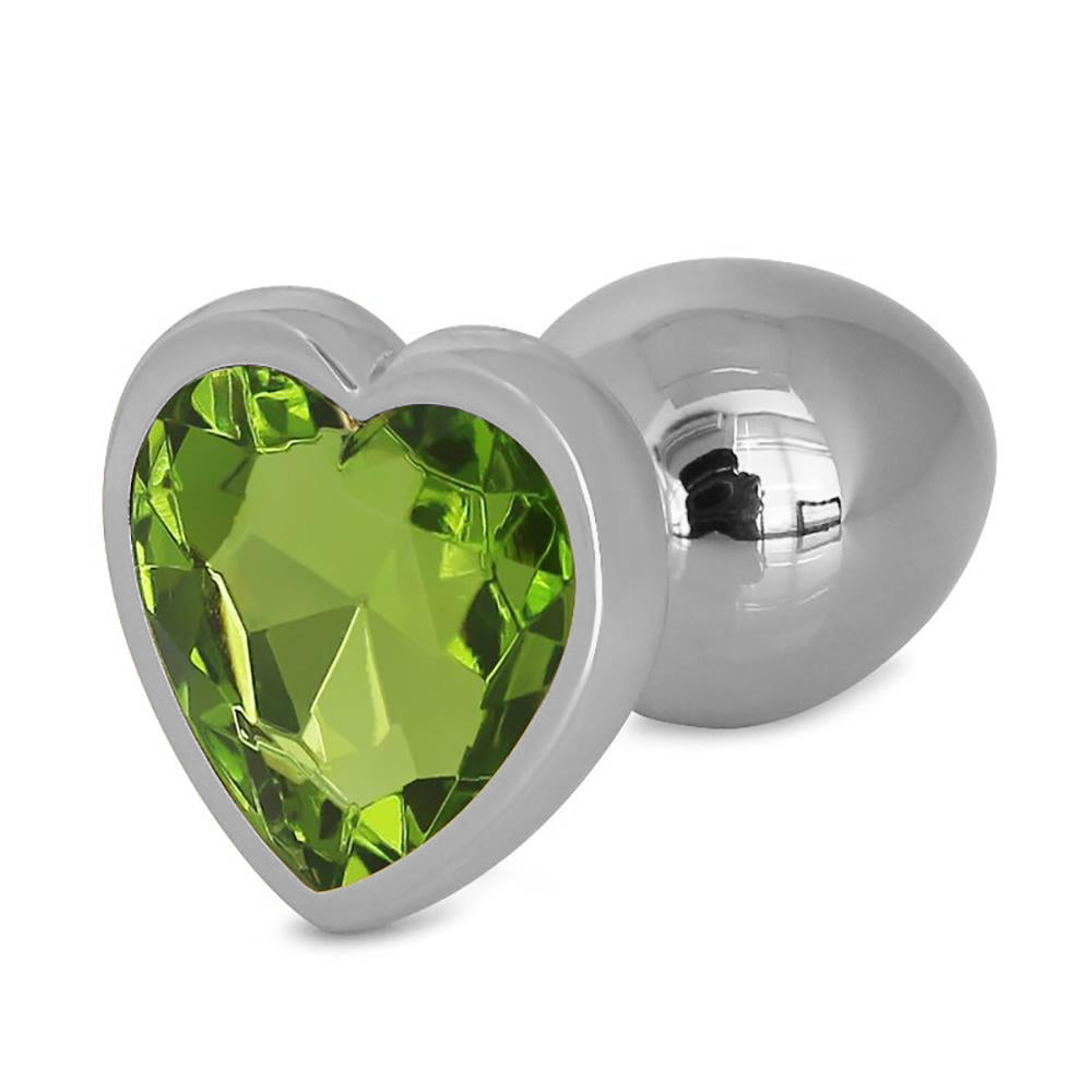 Metallic Heart Shaped Butt Plug with Diamond