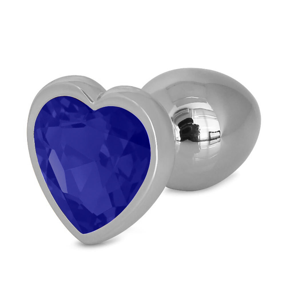 Metallic Heart Shaped Butt Plug with Diamond