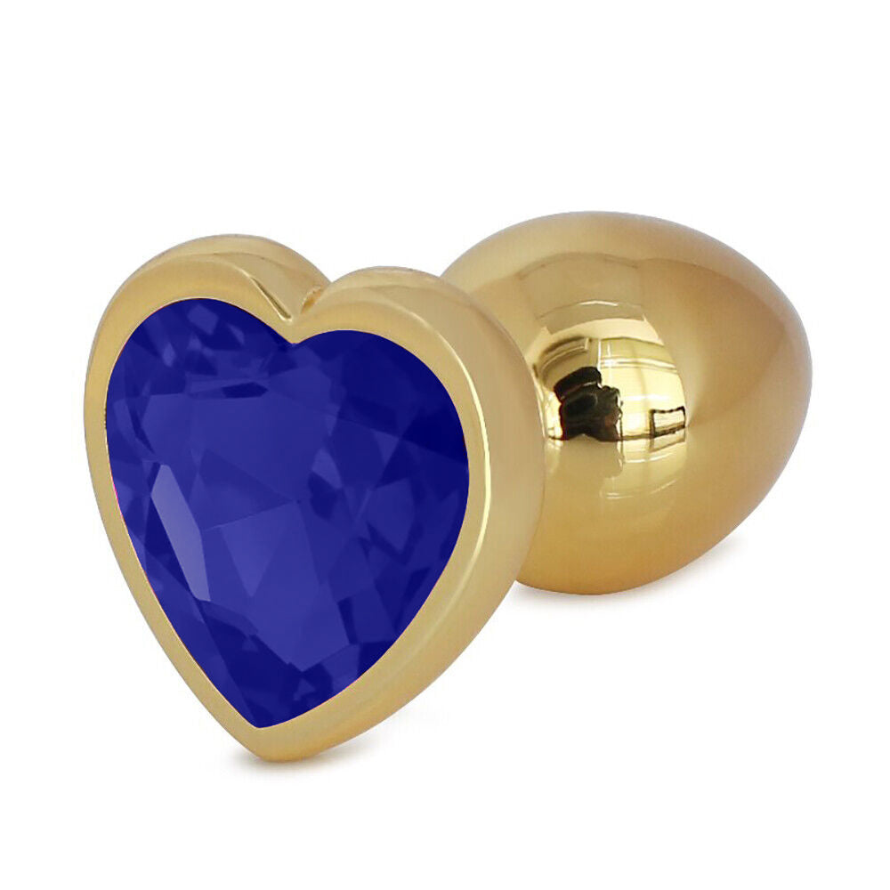 Metallic Gold Heart Shaped Butt Plug with Diamond