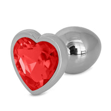 Load image into Gallery viewer, Metallic Heart Shaped Butt Plug with Diamond