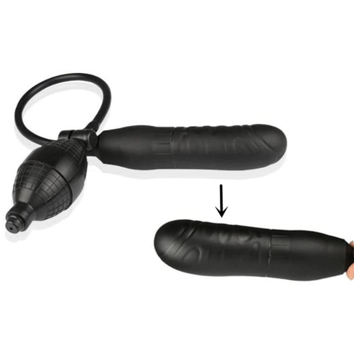 Inflatable Pump and Play Dildo, 5.5 inch