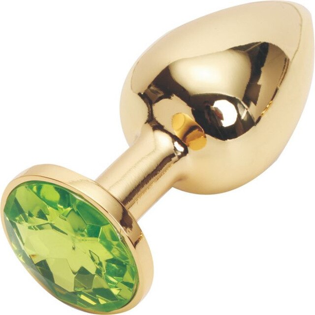 Metallic Gold Butt Plug with Diamond