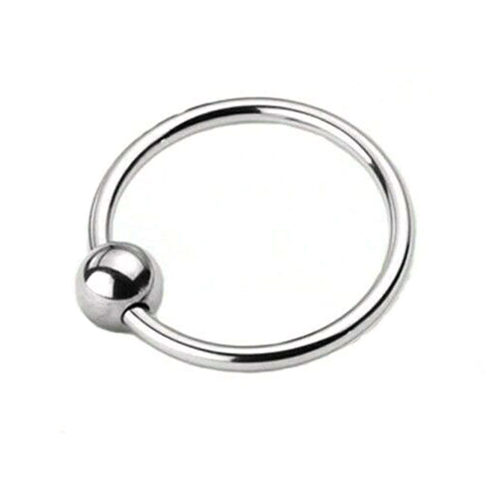 Stainless Steel Single Ball Penis Ring (Multiple Sizes)