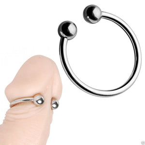 Stainless Steel Dual Ball Penis Ring (Multiple Sizes)