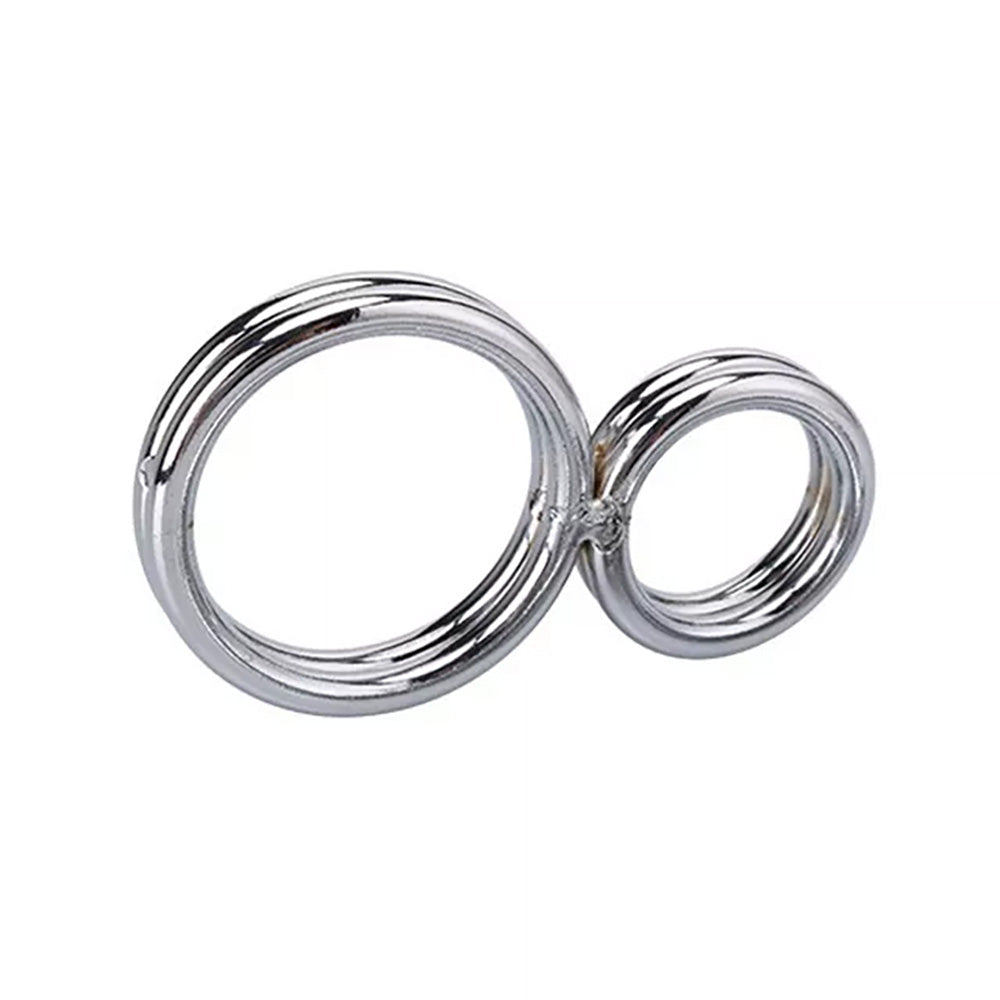 Stainless Steel Dual Double Cock Ring