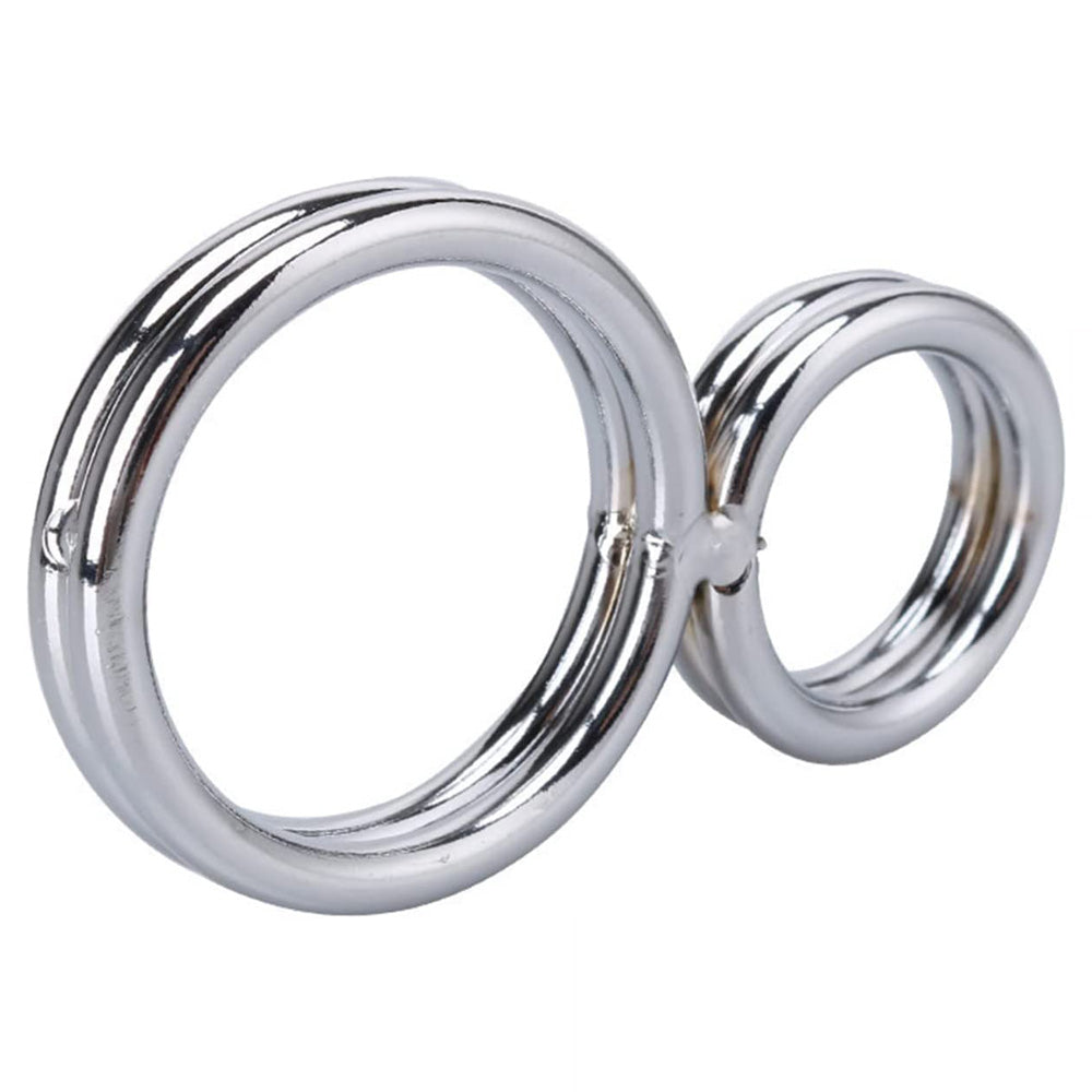 Stainless Steel Dual Double Cock Ring