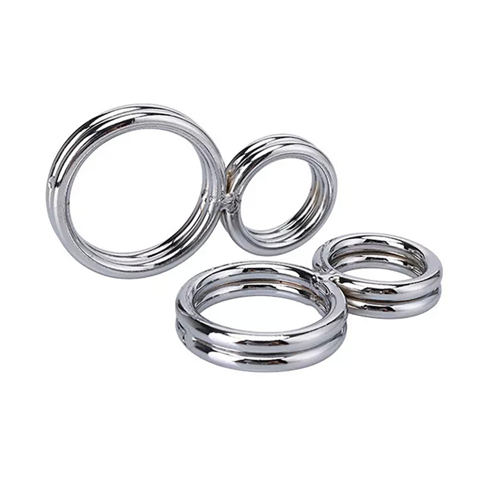 Stainless Steel Dual Double Cock Ring