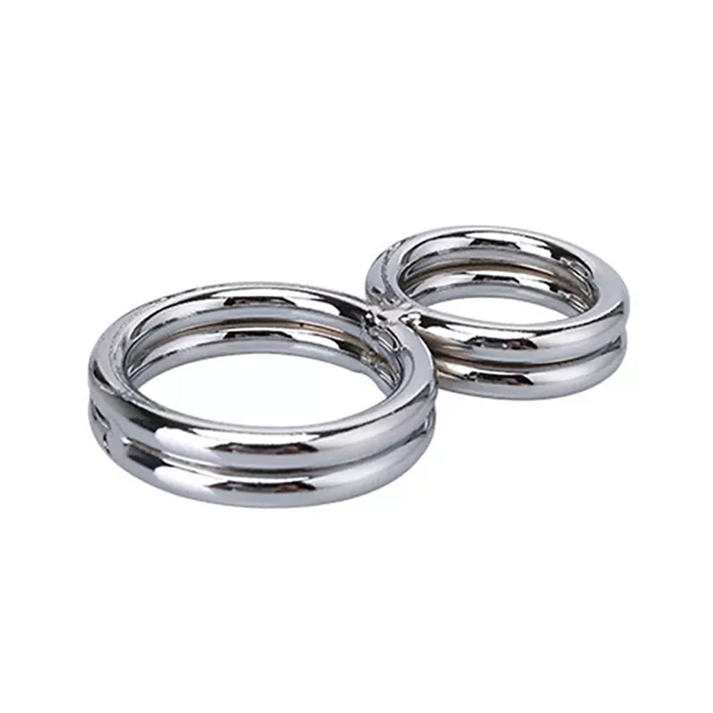 Stainless Steel Dual Double Cock Ring