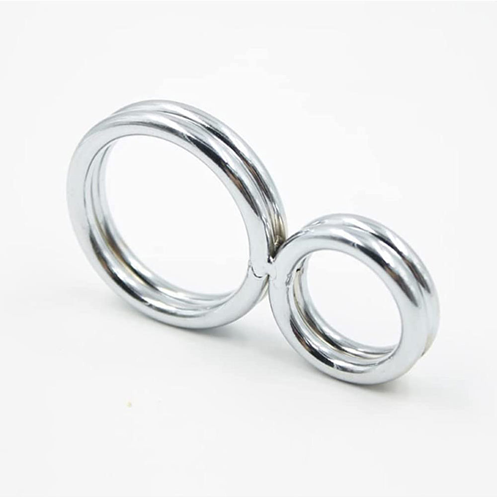 Stainless Steel Dual Double Cock Ring