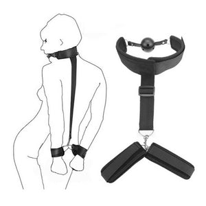 Neck to Wrist Restraint with Ball Gag