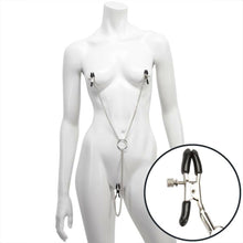 Load image into Gallery viewer, Adjustable Nipple Clamps and Clit Clamp Chain Set