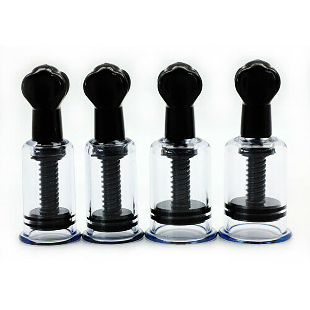 Twist Clit & Nipple Suckers Black (multiple sizes/sets)