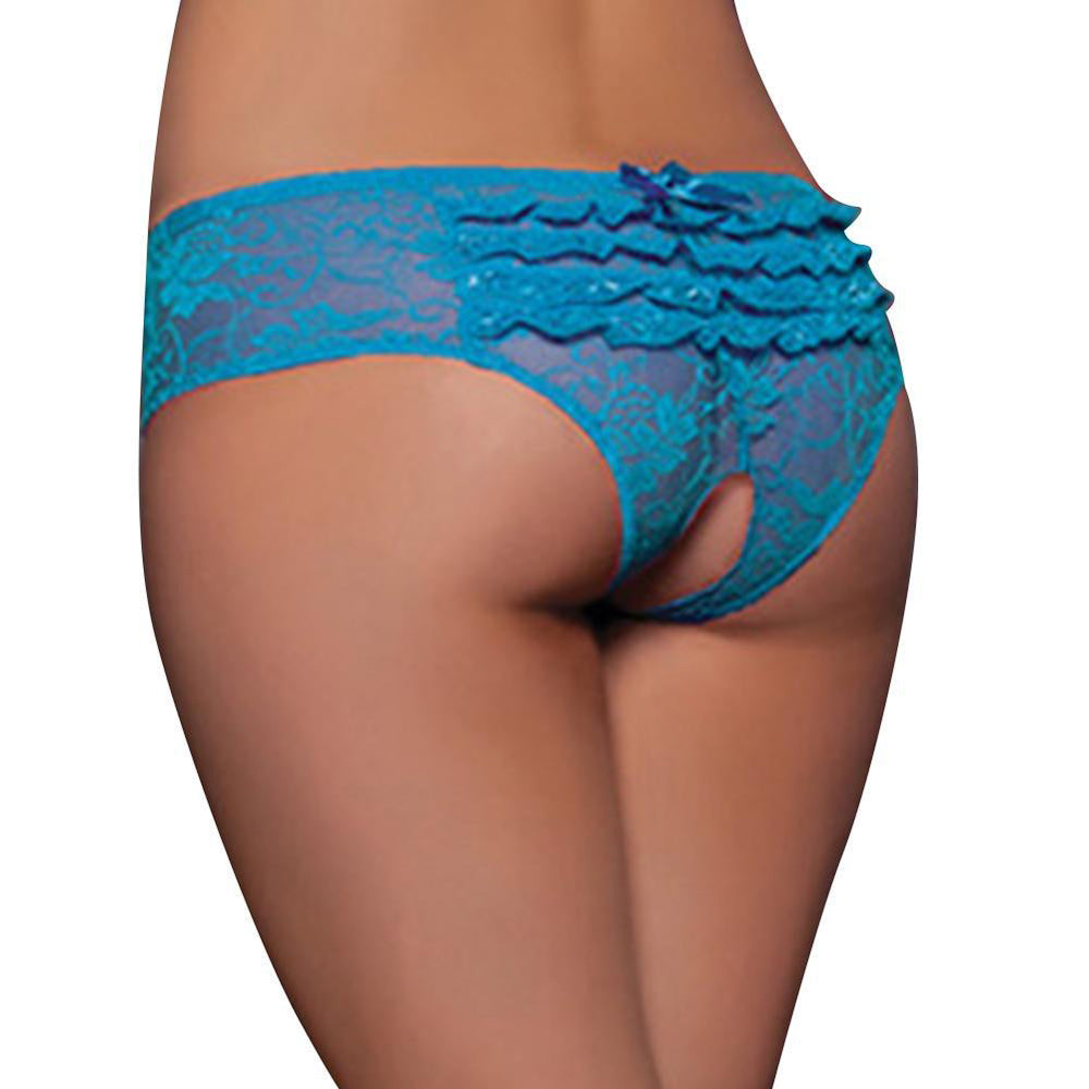 Lace Crotchless Hipster Panty