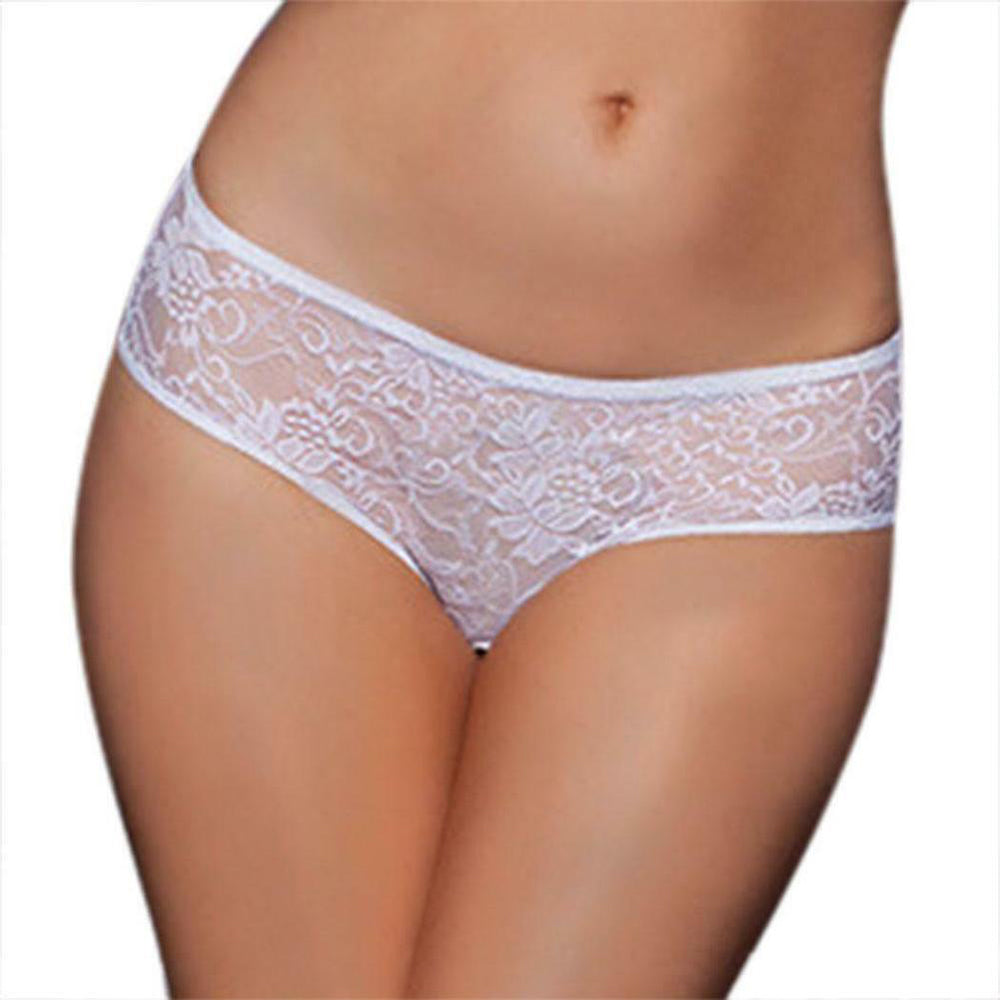 Lace Crotchless Hipster Panty