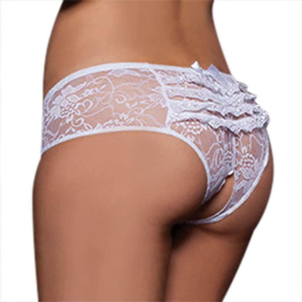 Lace Crotchless Hipster Panty