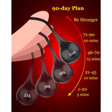 Load image into Gallery viewer, Stronger Glans Trainer Weighted Cock Ring, 5pc (Weight/Dumbells)