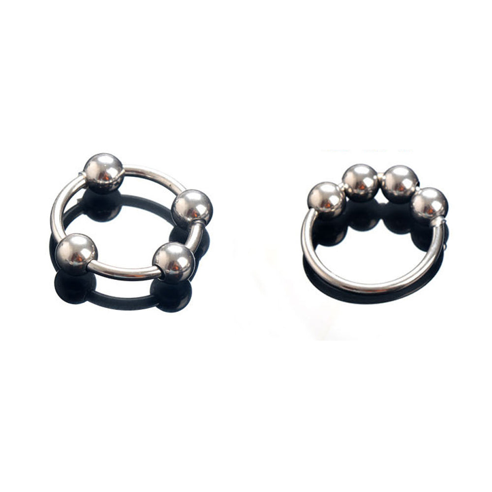 Stainless Steel 4 Ball Penis Ring (Multiple Sizes)