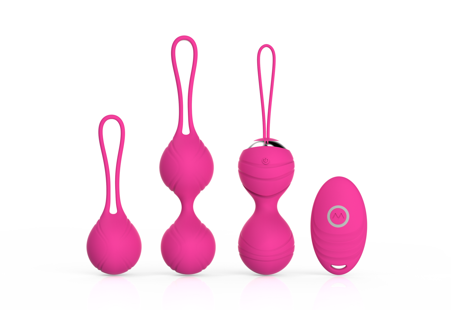 Vibrating Kegel Ball Kit with Remote, 3 pc, 10 function