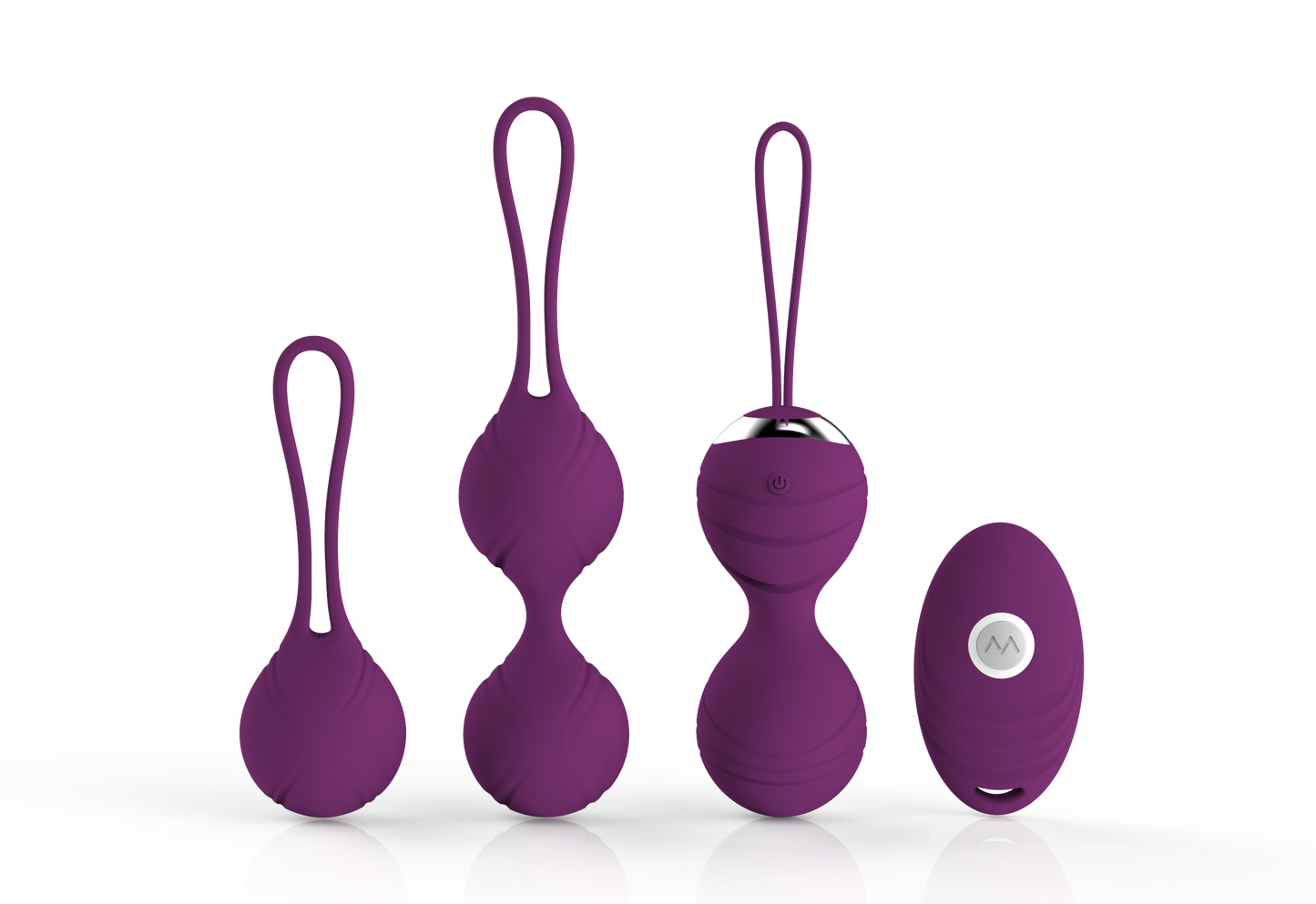 Vibrating Kegel Ball Kit with Remote, 3 pc, 10 function