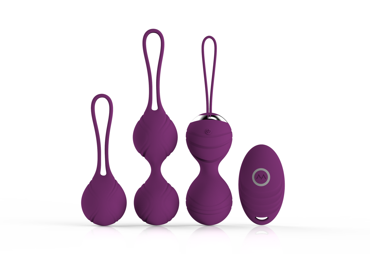 Vibrating Kegel Ball Kit with Remote, 3 pc, 10 function