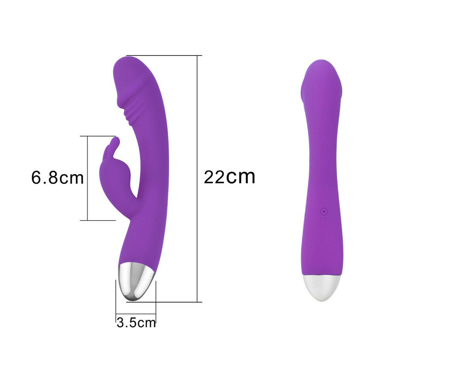 Realistic Curved Penis Rabbit Vibrator, 8 Function