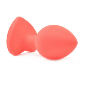 Red Silicone Heart Shaped Butt Plug with Diamond