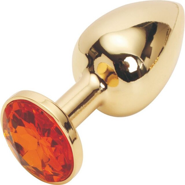 Metallic Gold Butt Plug with Diamond