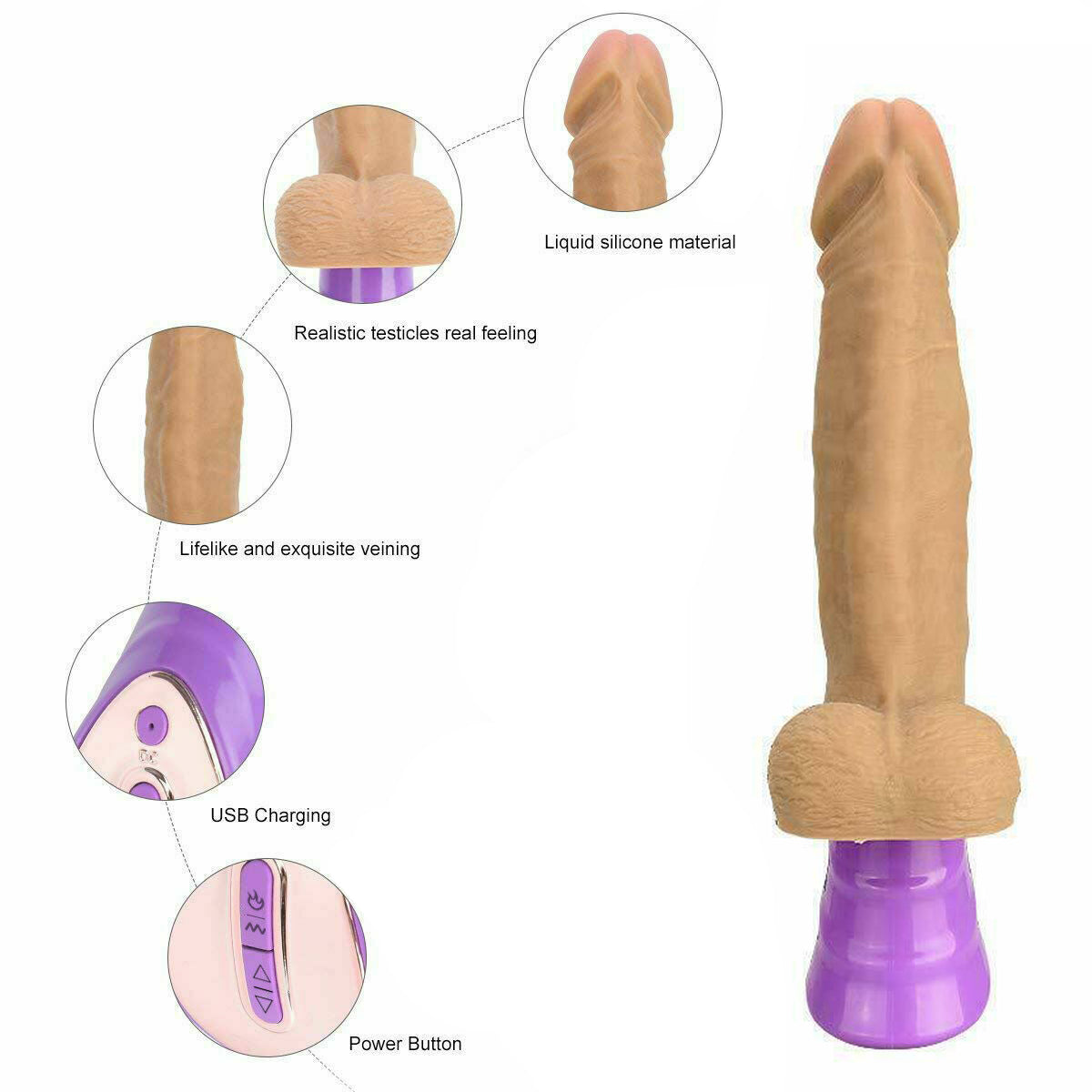 Intelligent Sensing Telescopic & Warming Thrusting Vibrator, 5 Function