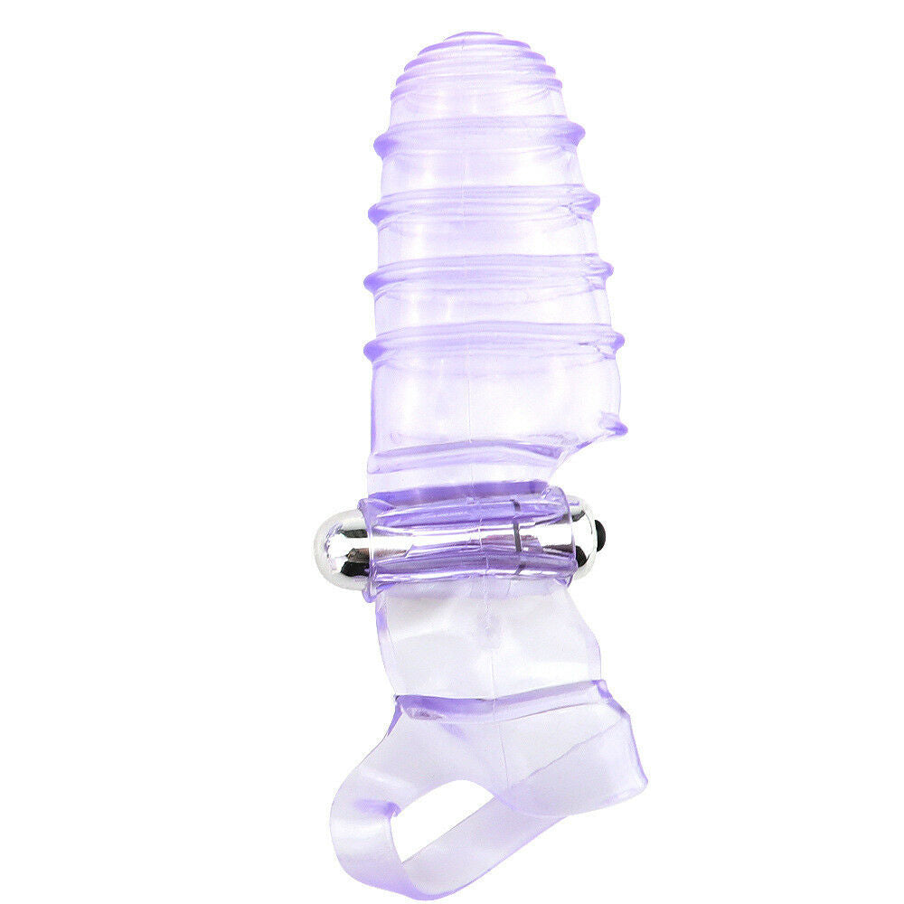 Double Finger Sleeve with Bullet Vibrator (Vibrating G-Spot & Clitoral Glove)