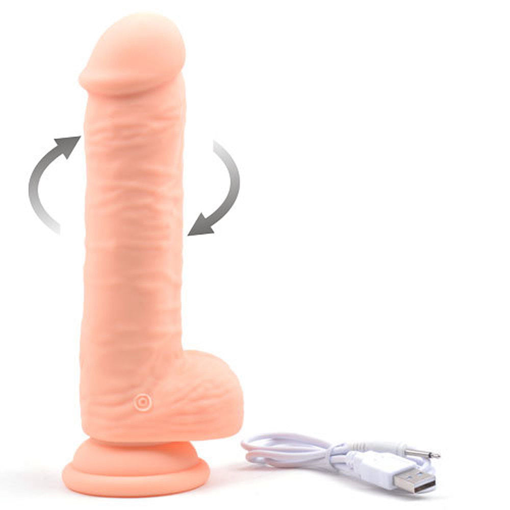 Sunction Cup Vibrating/Rotating Dildo 8 inch 10 Function