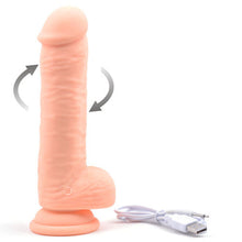 Load image into Gallery viewer, Sunction Cup Vibrating/Rotating Dildo 8 inch 10 Function