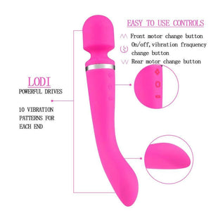 Dual Motor Rechargeable Massage Wand Vibrator 20 Function