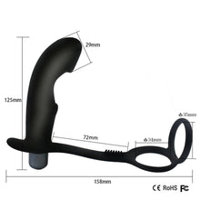 Load image into Gallery viewer, Double Cock Ring with Penis Butt Plug, 10 Function