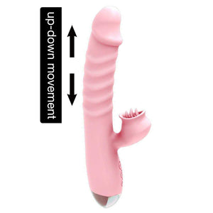 Thrusting Flicking Tongue Rechargeable Vibrator, 10 Function