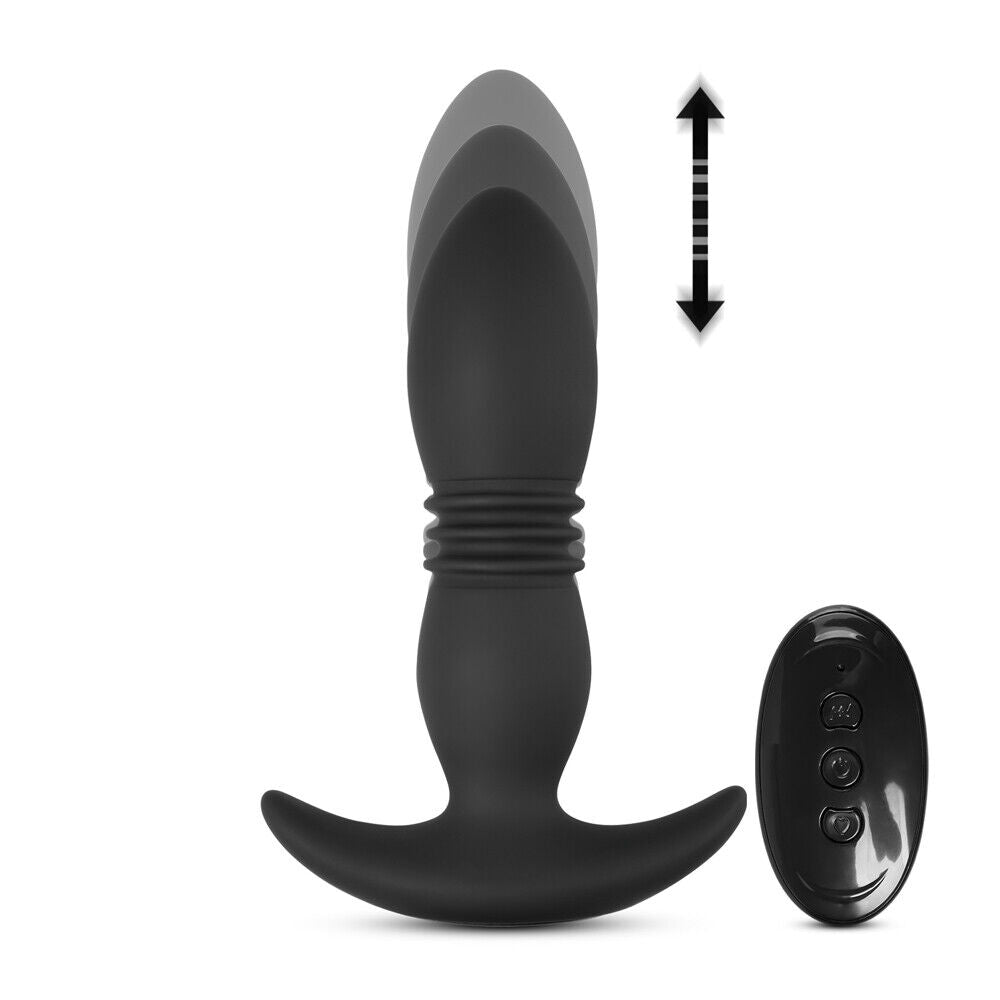 Thrusting & Vibrating Butt Plug with Remote, 8 Function