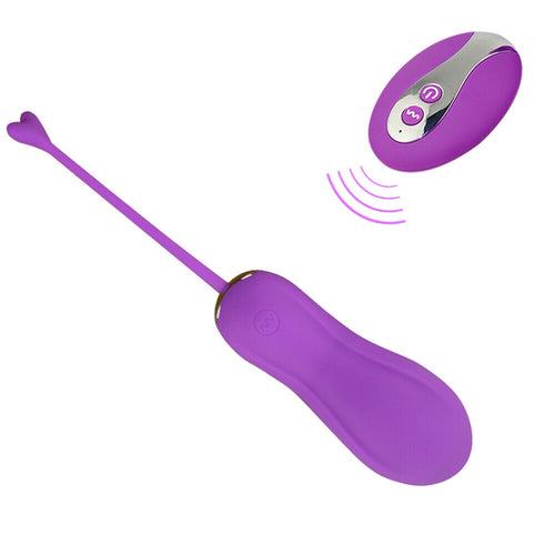 Wireless Remote Control Vibrating Kegel Egg with Heart Shaped Retrieval Cord, 10 Function (2 Ben Wa Balls))