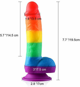 Rainbow Dildo with Sunction Cup, 8 inch