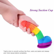 Load image into Gallery viewer, Rainbow Dildo with Sunction Cup, 8 inch