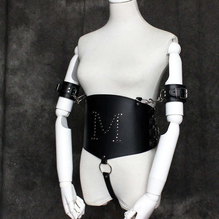 Faux Leather Arm Tie Body Harness Lingerie