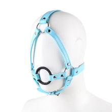 Load image into Gallery viewer, Mask face Soft Leather Head Harness Mouth Gag O-Ring